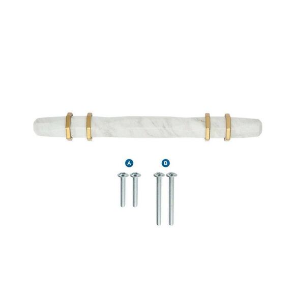 Amerock BP36650MWCZ Carrione 6-5/16” 160mm C To C Bar Cabinet Pull Marble NIB - Picture 2 of 5